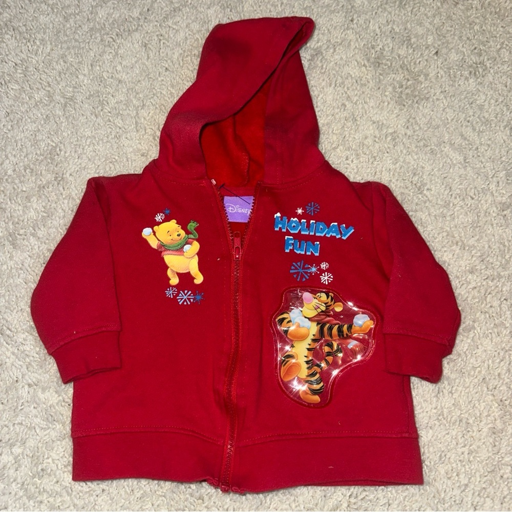 Y2K Disney Winnie the Pooh Tigger Holiday Fun zip up  Jacket Size 18 months